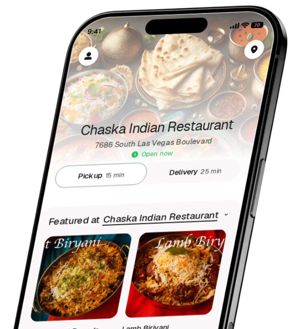 Chaska Indian Restaurant app preview